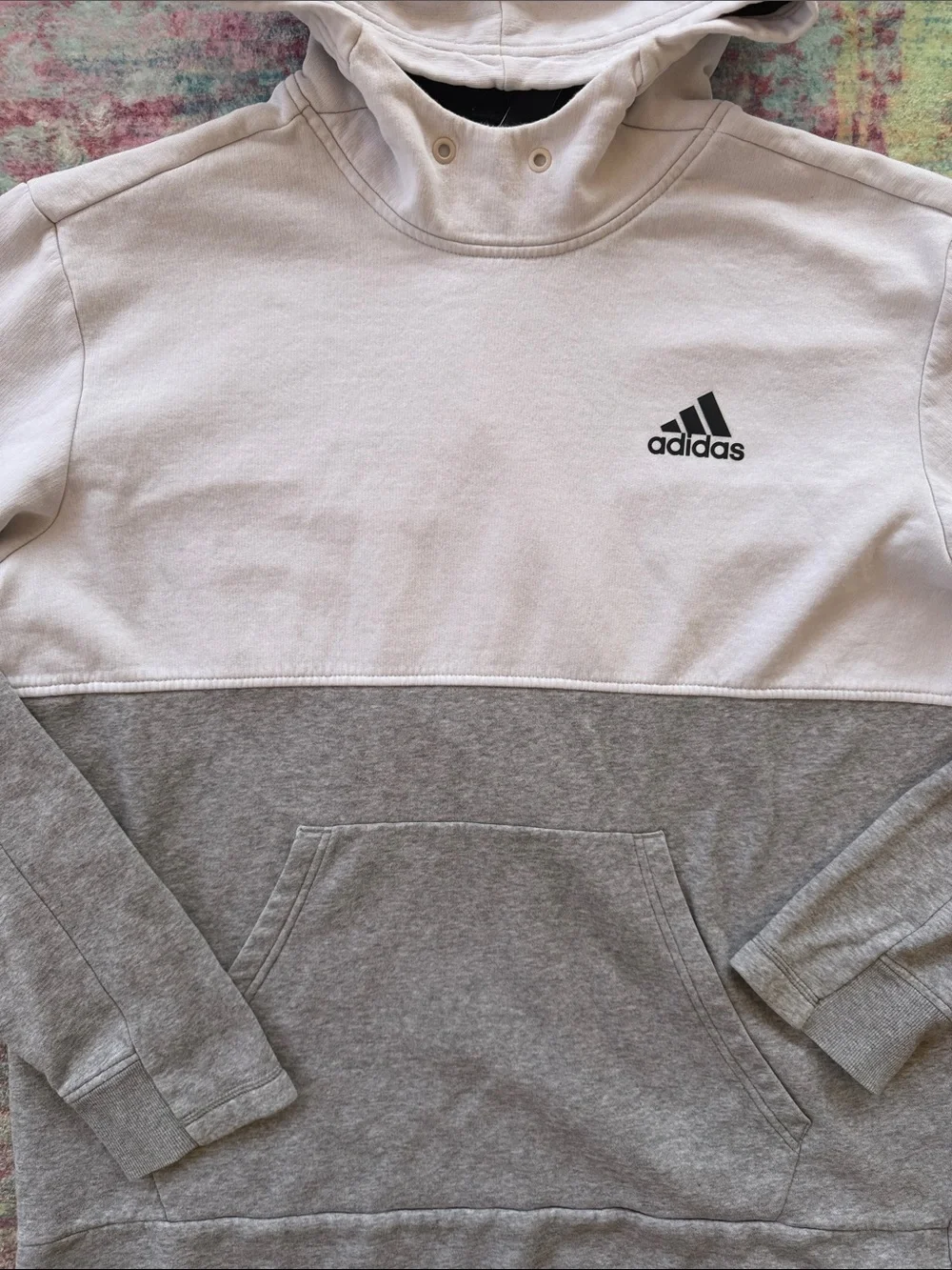 adidas Men’s Two-Tone Hooded Sweatshirt - White & Gray